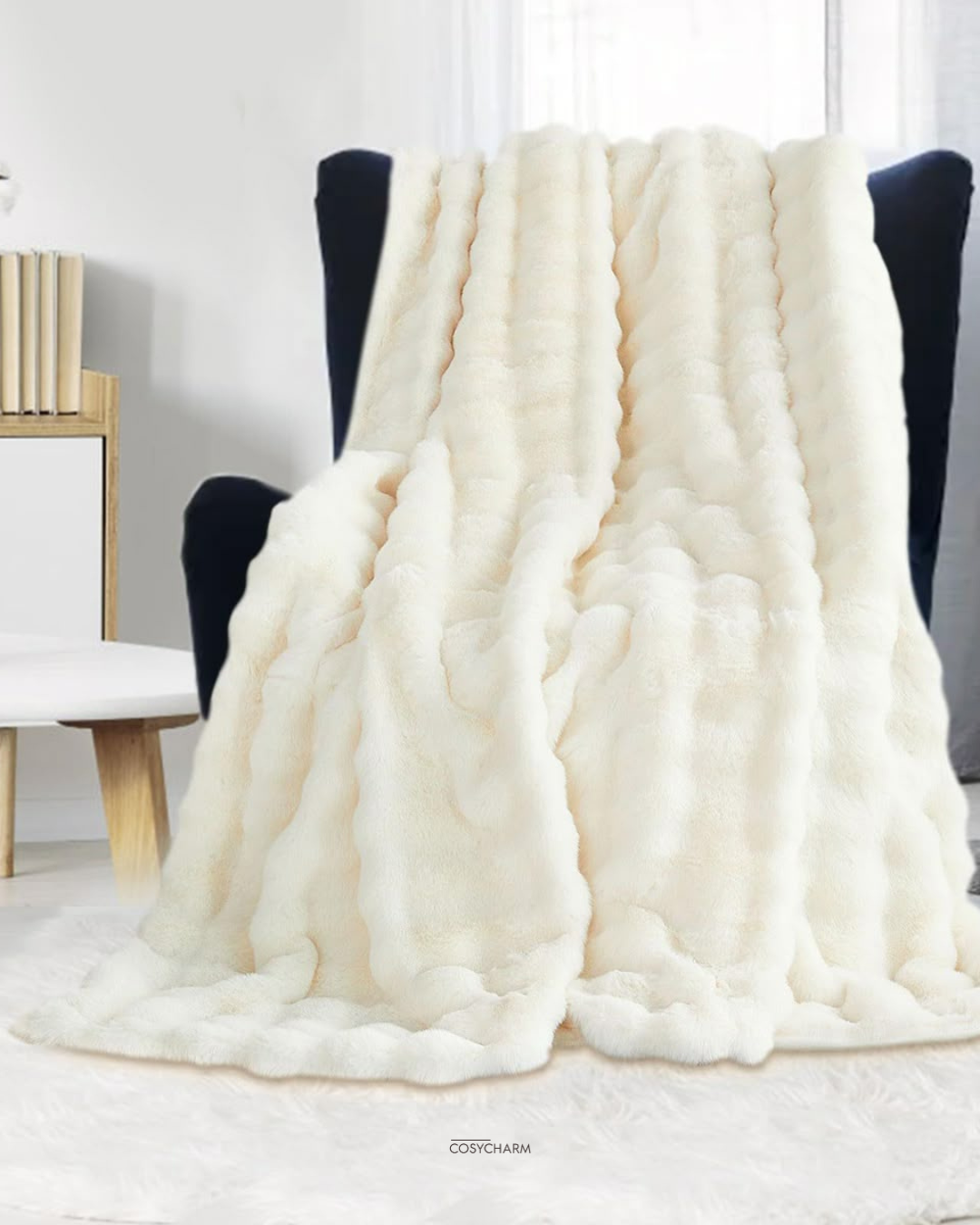 CosyCharm® Wärmezauber – Superweiche Kuscheldecke in Kaninchenfell-Optik